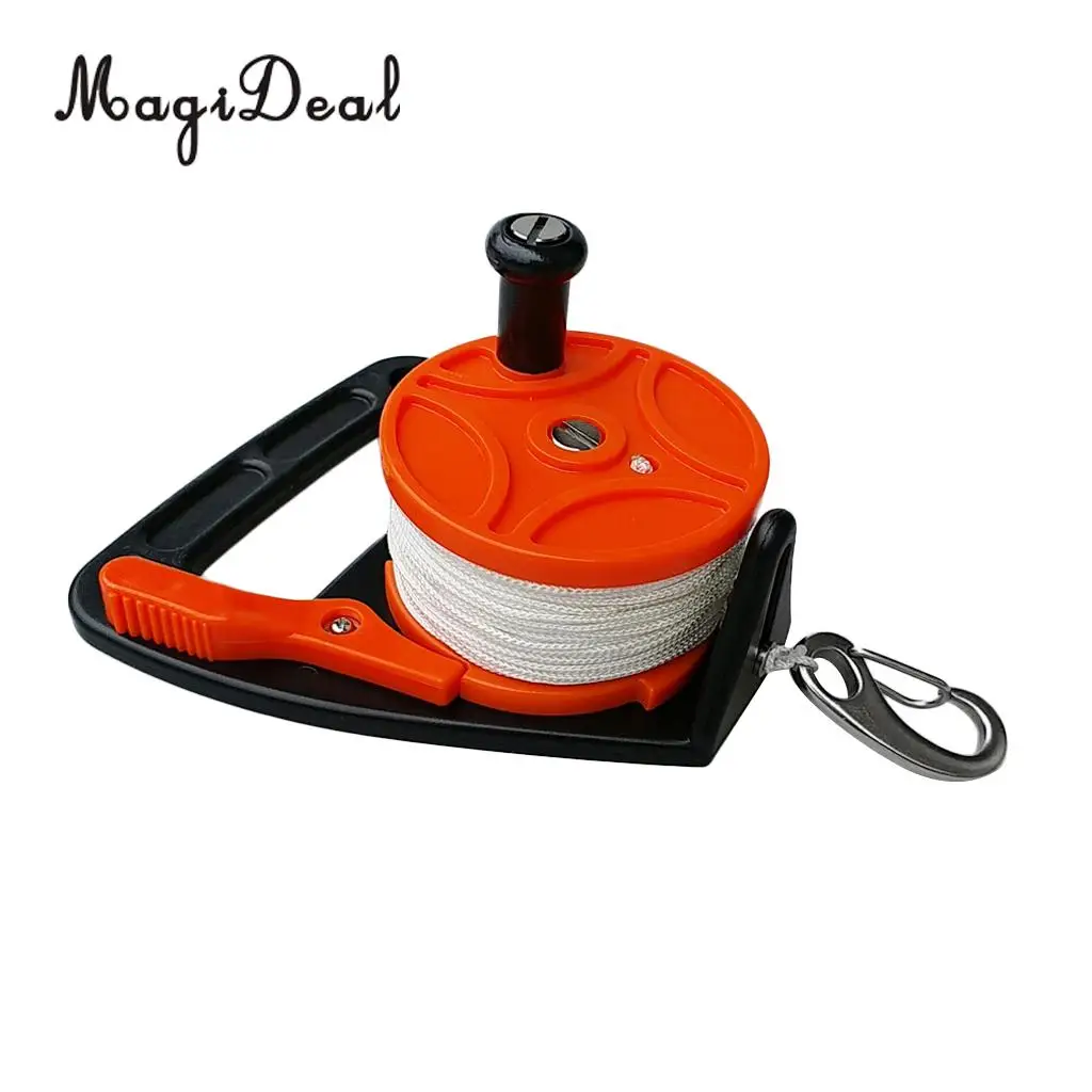 Durable Heavy Duty Plastic Dive Wreck Reel Kayak Anchor w/ Line, Handle, Clip for Snorkeling Scuba Diving Water Sports Accessory