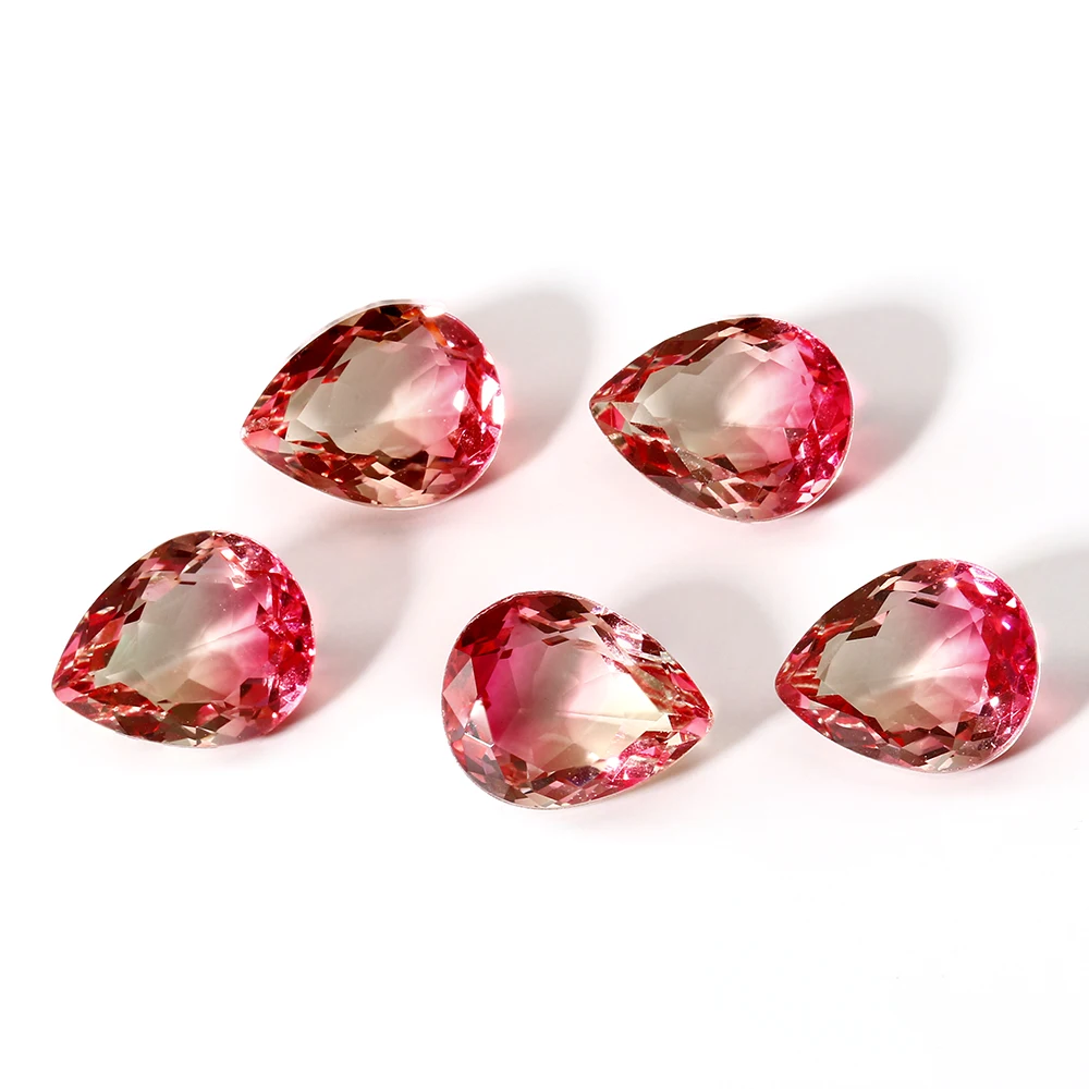 7x9 MM Watermelon Gemstone 2-3 ct Water Drop Cut Loose Stones Top Quality Brand Decoration Gifts Fine Jewelry 5 pcs/set