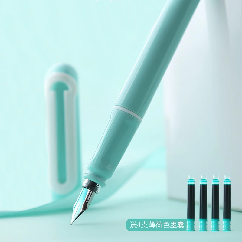 

Tramol Mint Green Fountain Pen Literature Ink Pen Schoolgirl Use Practise Calligraphy Pen with 4 ink sac