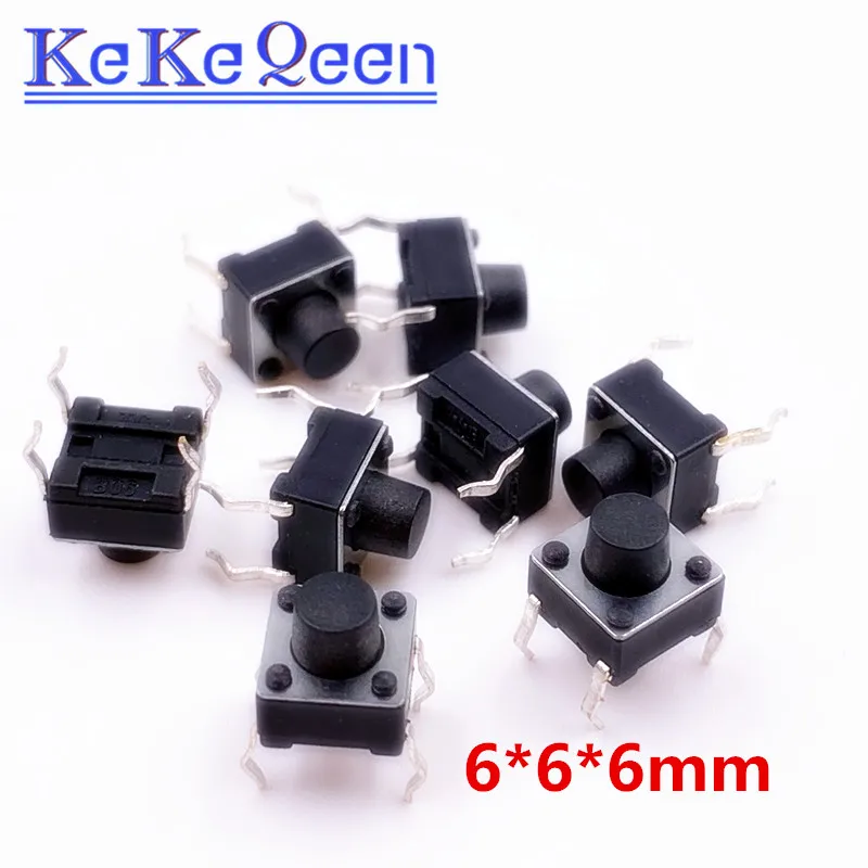 10pcs-100PCS Push Button Switches 6*6*6MM  6mm*6mm*6mm  DIP-4  Tactile Switches Push Button Tact Switch 6x6x6mm Micro Switch