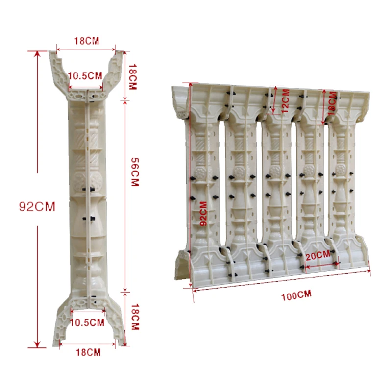 Zewnętrzne balustrady Balkon Dekoracyjne betonowe balustrady Post Mold