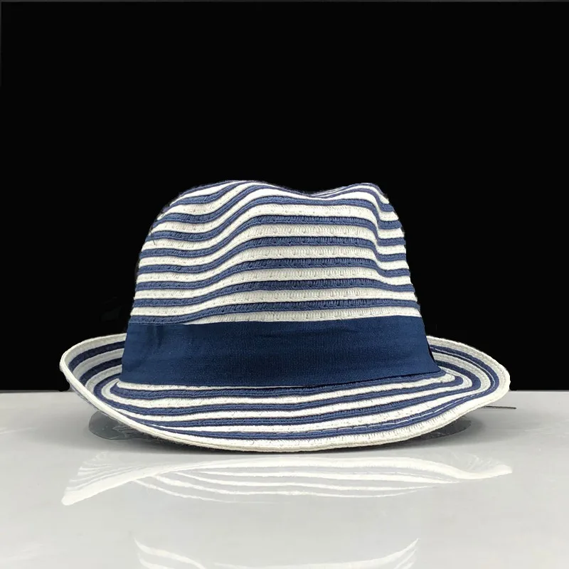 Hot Parent-child Sun Hat Cute Children Sun Hats Bow Hand Made Women Straw Cap Beach Big Brim Hat Casual Girls Stripe Summer Cap