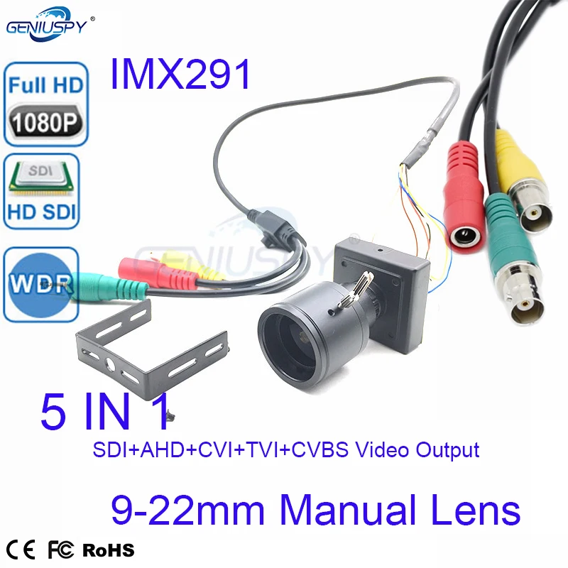 

Hot Sale 1/3 Sony IMX291 Sensor WDR HD 1080P SDI+AHD+TVI+CVI+CVBS 1080P Video CCTV Security SDI Camera OSD 9-22mm Varifocal Lens