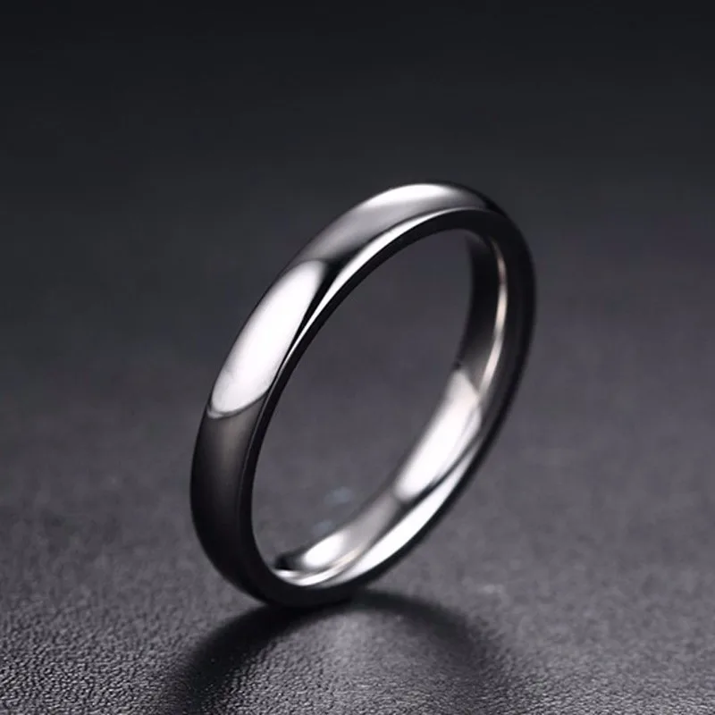3mm Mens Dome Wedding Ring in Stainless Steel Comfort Fit Engagement Band