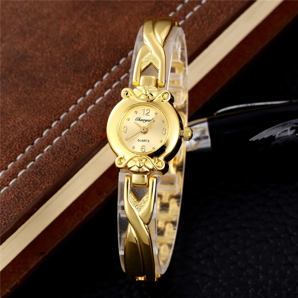 Luxury Golden Bracelet Women Watches Fashion Stainless Steel Small Women\'s Watch Ladies Casual Dress Hand-Chain Clock Gift #3TWF