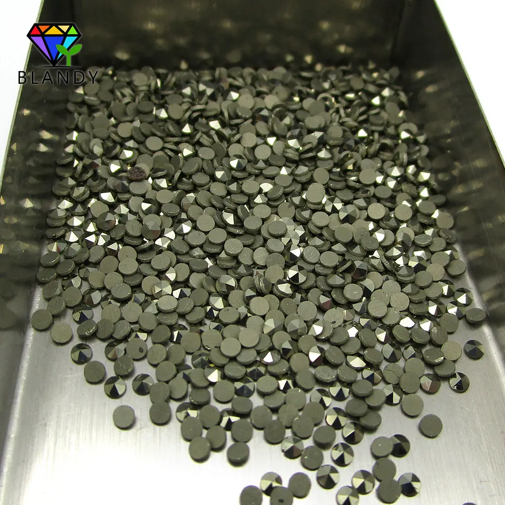 50pcs/lot 1.0mm-2.0mm Round Cut Flat Back Loose Natural Marcasite Stone For DIY Jewelry