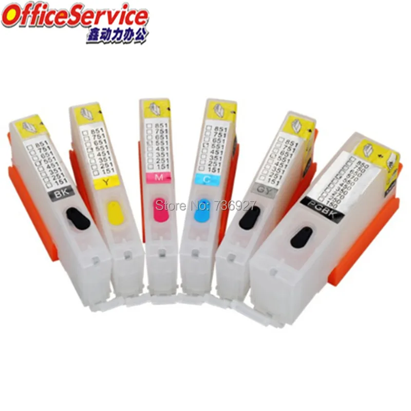 PGI-550 CLI-551 Refillable ink Cartridge For Canon Ip7250 MX925 MX725 IX6850 IP8750 MG5650 MG6350 MG6450 MG6650 MG5450 printer