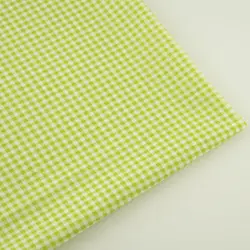 Light Green and White Check Style 100%  Cotton Fabric Tissue Tecido Telas for Beginner's Practice DIY Doll's Sewing Cloth Tissue