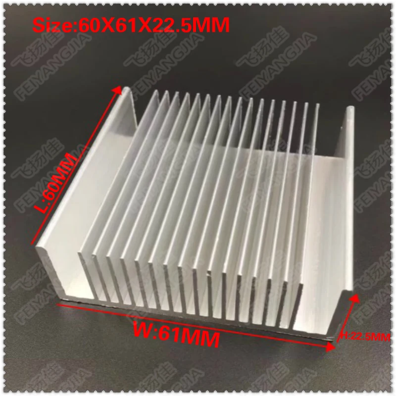 

(Free shipping) 1 pcs 60x61x22.3MM Fan Heatsink Cooling Radiator Aluminum Heatsink Aluminum Profile Module