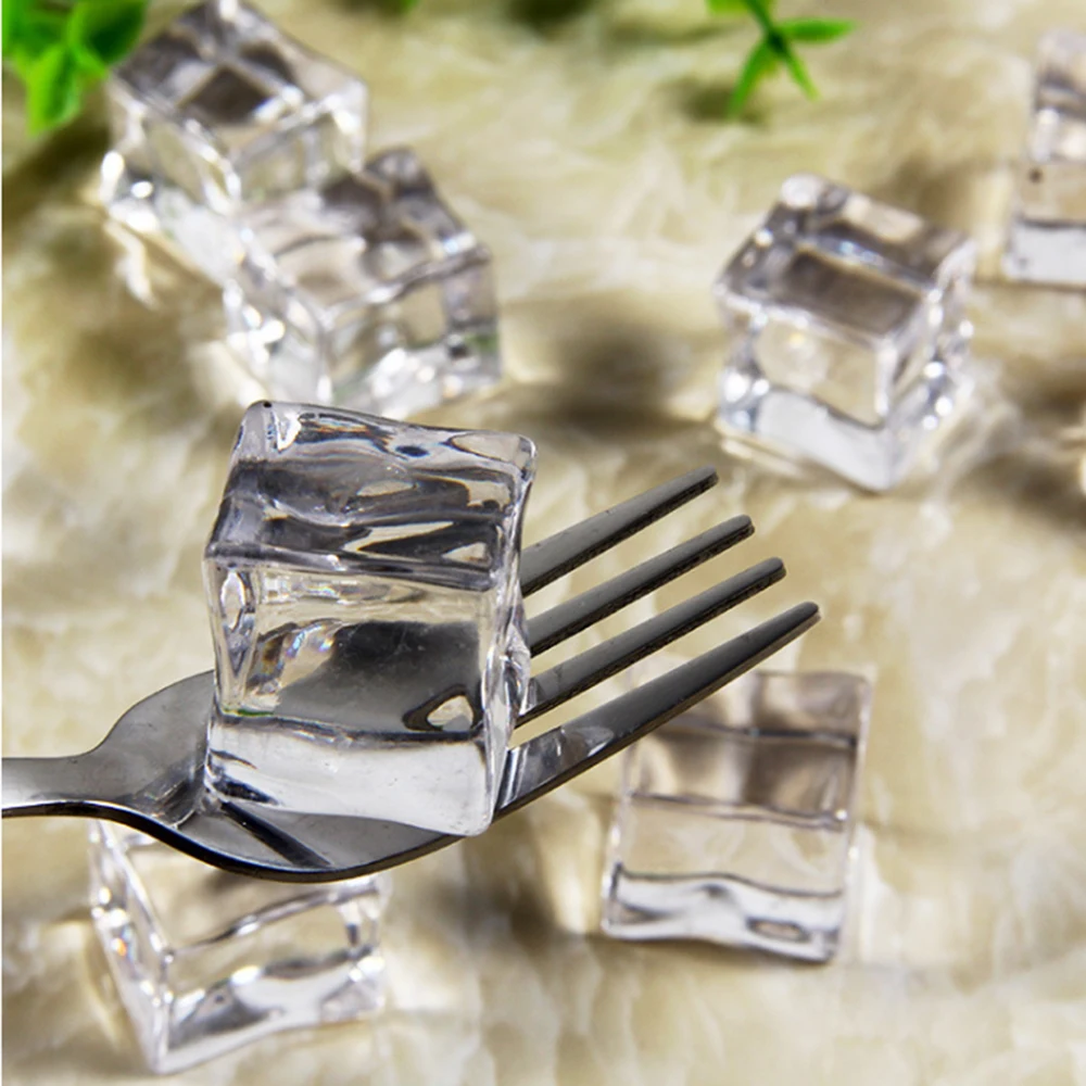 5Pcs/lot Reusable Fake Ice Cubes Artificial Acrylic Crystal Cubes Party Decor Whisky Drinks Display Photography Props 25mm