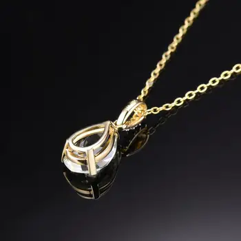 LP water drop 14K 585 gold necklace for women natural green amethyst quartz gemstone real diamond luxury luxury jewelry