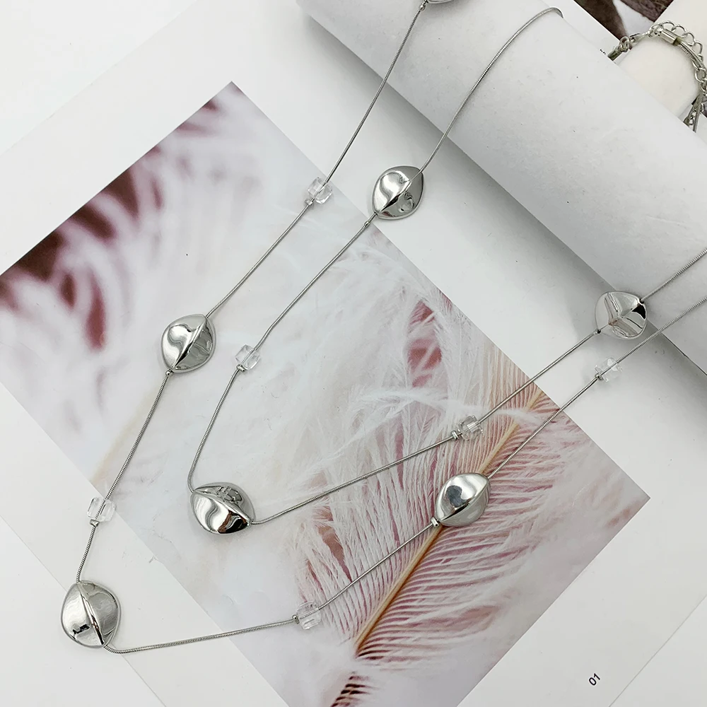 European and American Fashion Accessories Double-Deck Dainty Chain Necklace Simple Layering Necklaces For Gift 3 Colors