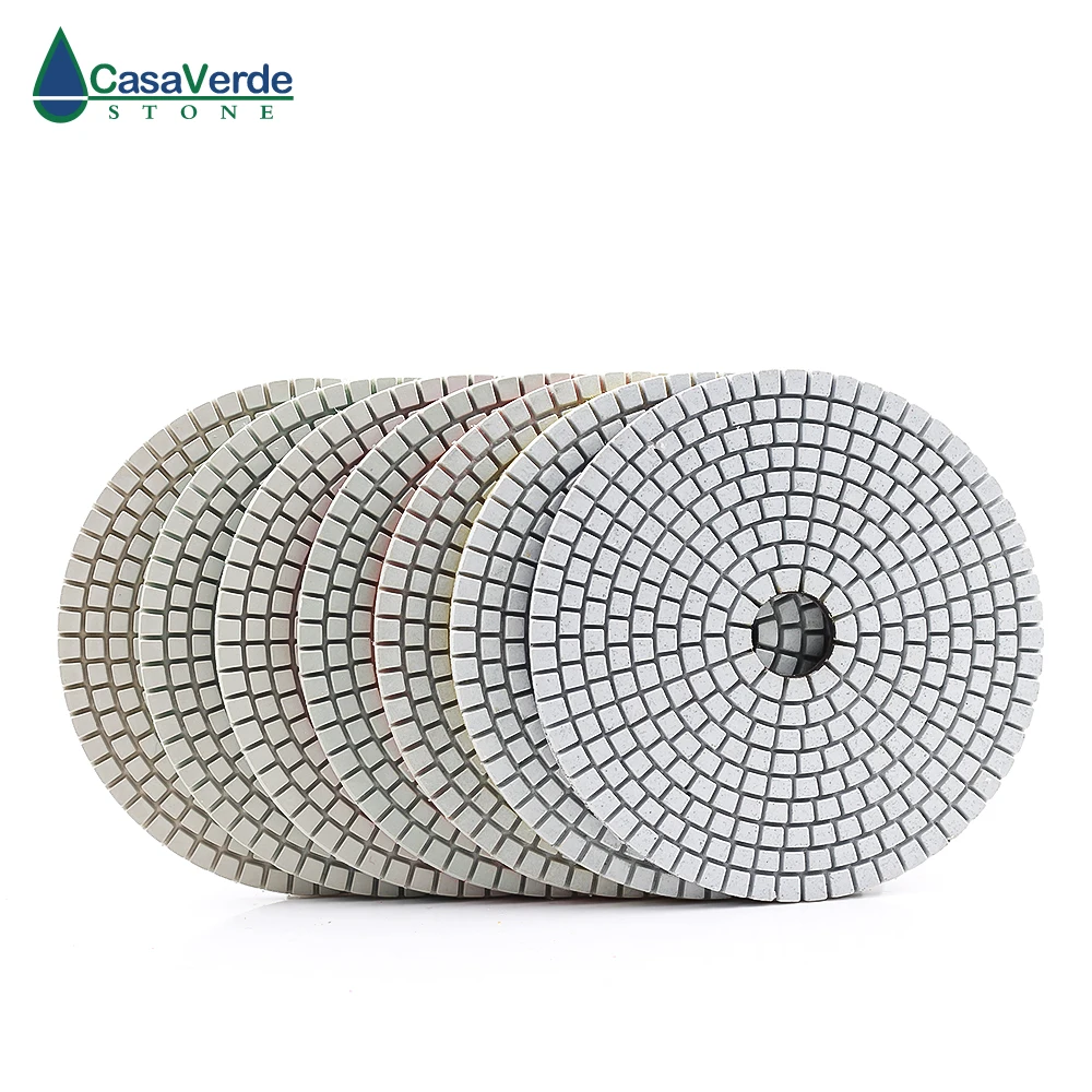 Standard class 125mm dry and wet 5 inch polishing pads for polishing stone and concrete