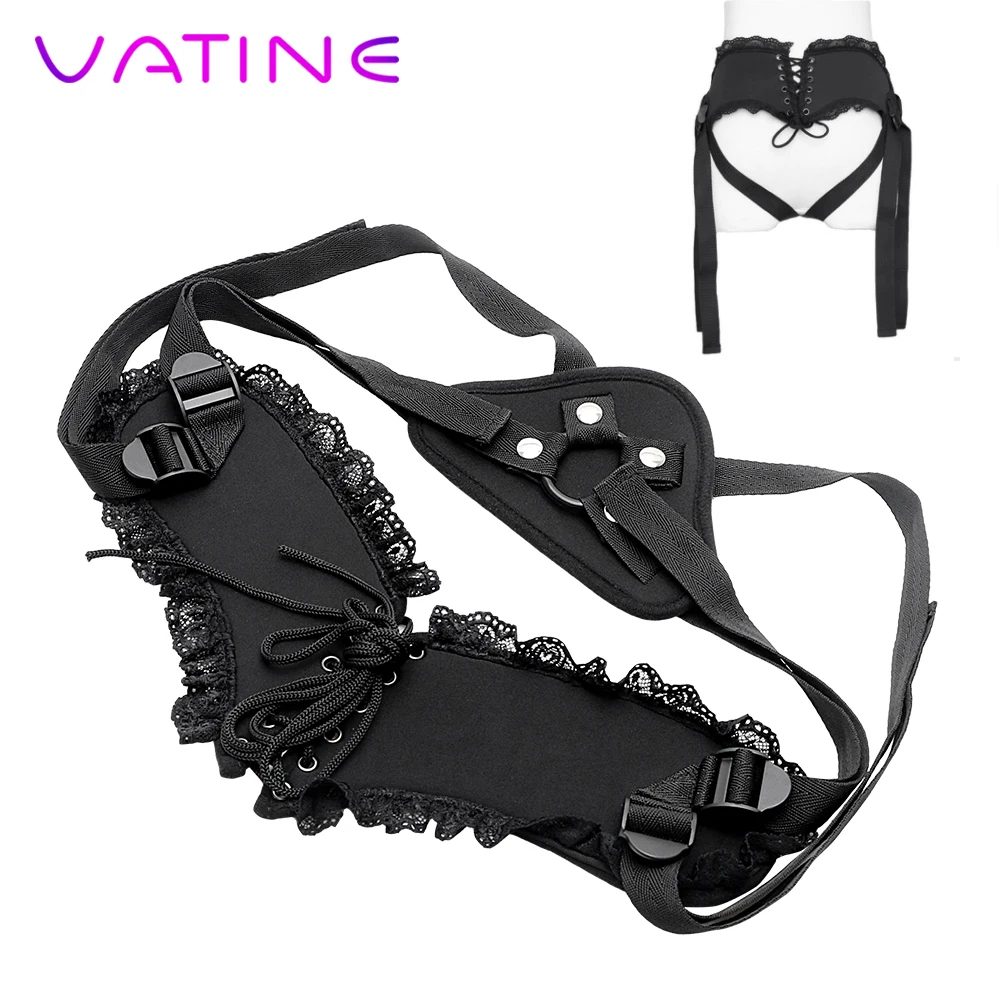 VATINE Wearable Strapon Penis Bondage Lace Sex Toys for Women Lesbian Strap On Dildos Pants Self Bondage Erotic Sex Shop