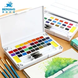 18/24/36 kleuren Draagbare Reizen Solid Pigment Draagbare Aquarel Verf set Met Aquarel Borstel Pen Voor Schilderen art Supplies