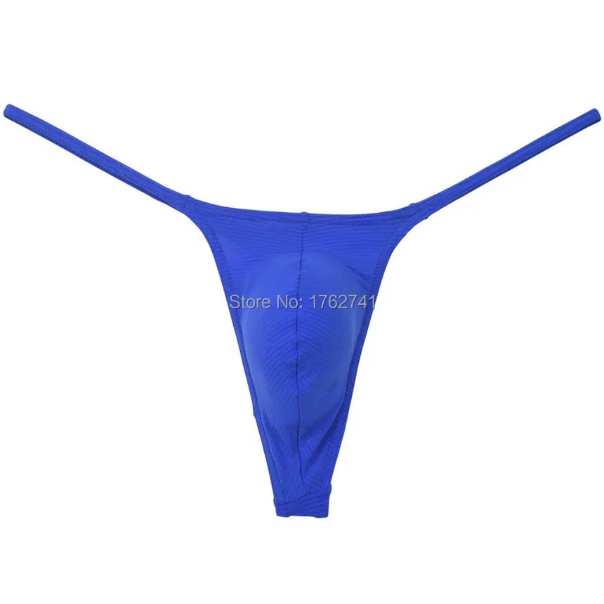 Sexy Men's Thong Ice Silk Bikini Underwear Hipster Pant Posing Slim Front String T-Back