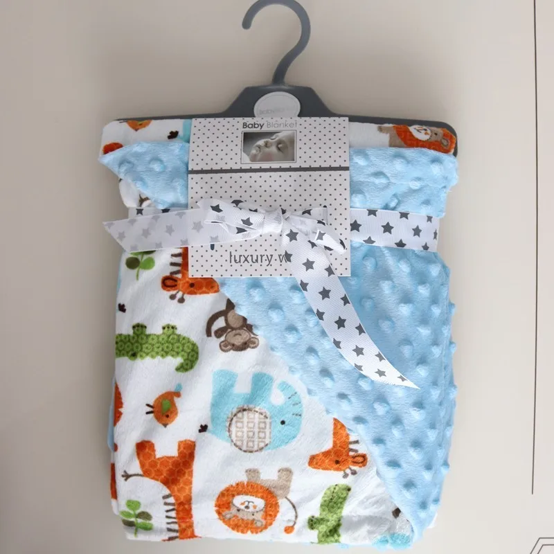 Cotton Baby Blanket Winter Flannel Fleece Minky Doudou Blanket Infant Swaddle Stroller Wrap For Newborn Baby Bedding Blankets