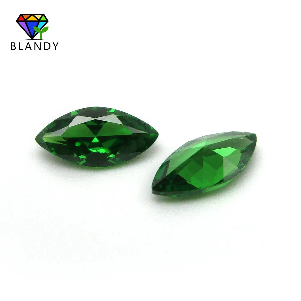 Free Shipping 2*4-8*16mm Marquise Shape Green CZ Stone 5A Quality Synthetic Gems Cubic Zirconia Beads For Jewelry