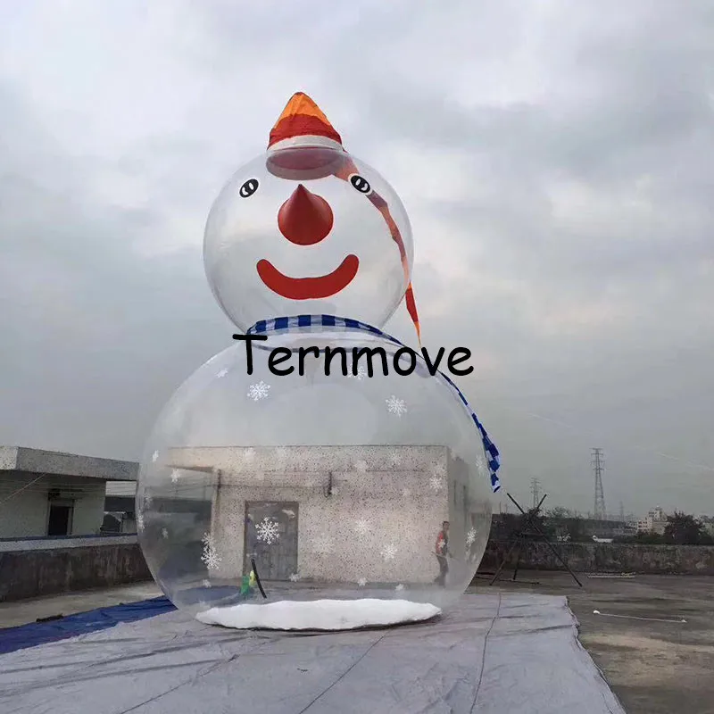 inflatable clear snowman christmas Inflatable snowman globe ball snow Globe bubble ball with snowman for decoration