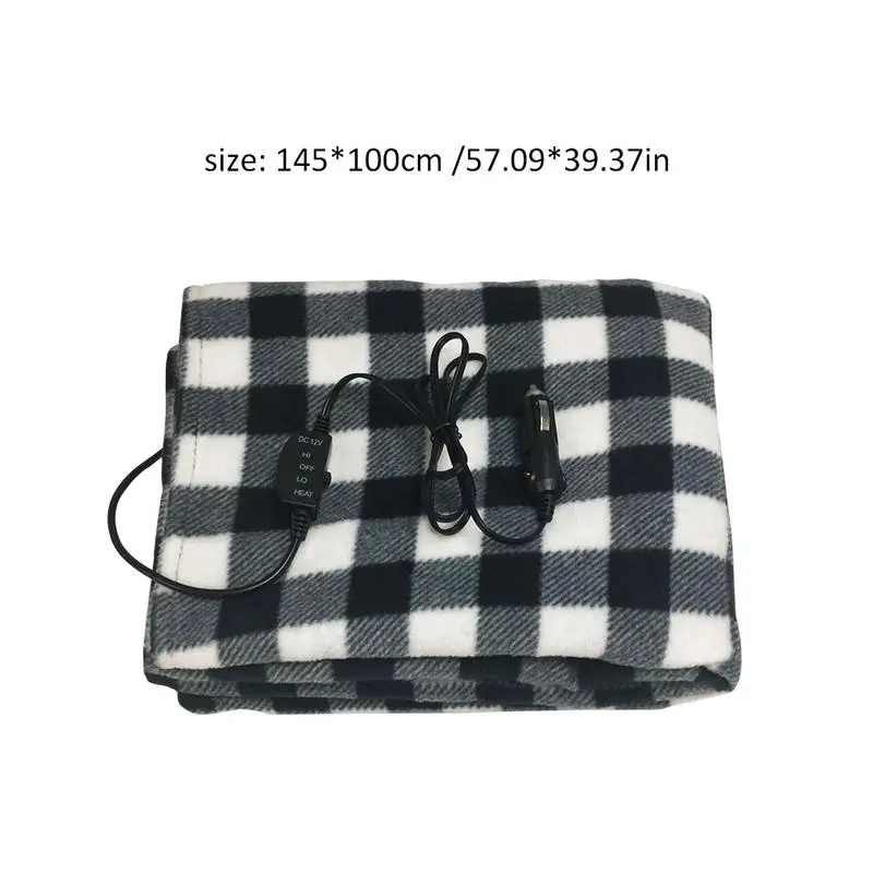 Car Supplies Winter Hot Grid Fleece 12V 45W Car Constant Temperature Heating Blanket Car Electric Blanket