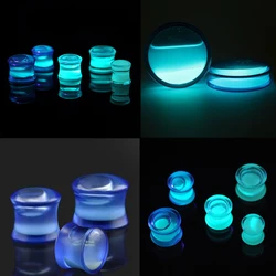 2pcs Ear Expander Blue Clear Orange Acrylic Glow in the Dark Liquid Flesh Tunnel Plug Lobe Stretcher Piercing Men Body Jewelry