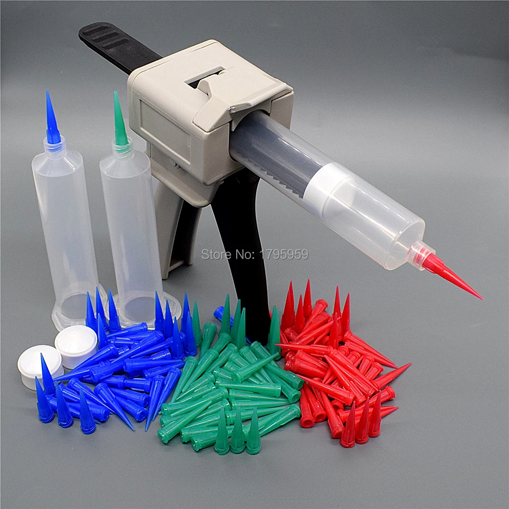 30cc Glue Dispenser Serbatoio Siringa 18G 22G 25G Tapered Erogazione Ago Ago Punte UV Adesivo Pistola per silicone 30 ml Manuale Colla Strumento di Pistola