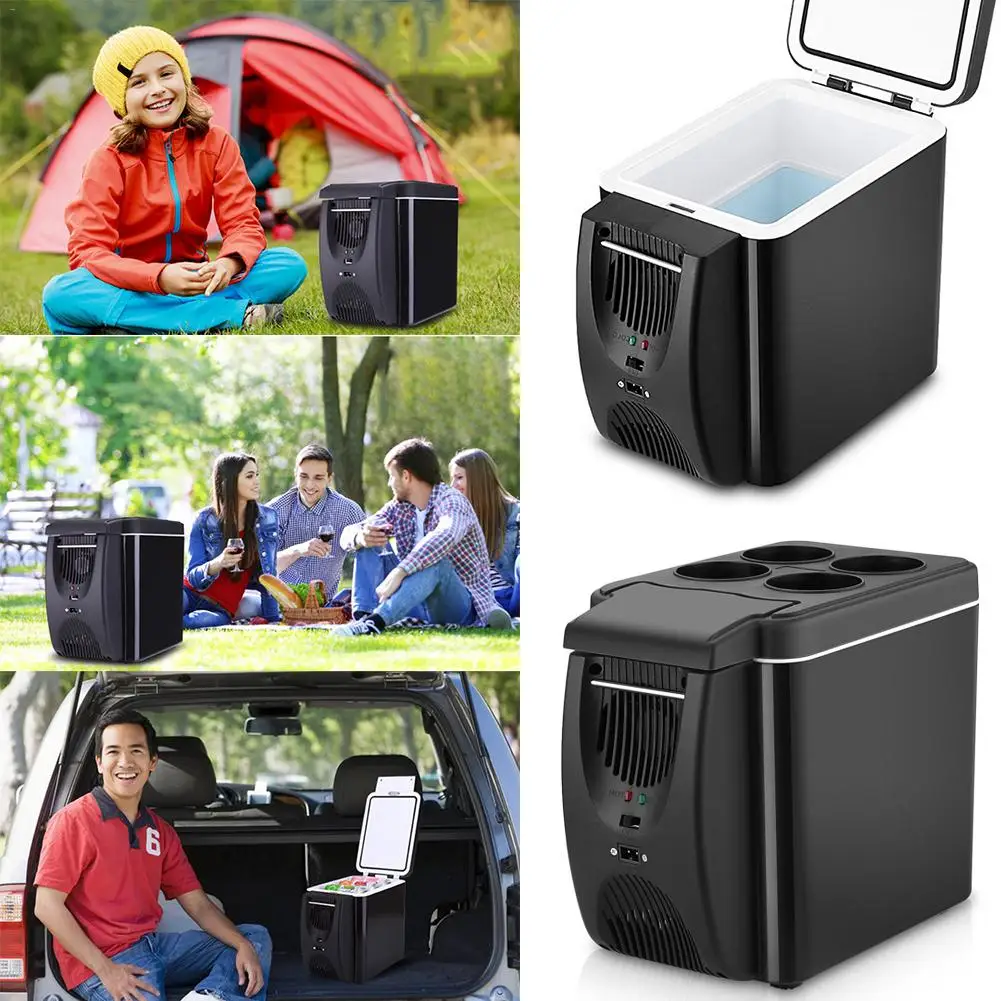 12V Refrigerator Freezer Heater 6L Mini Car Freezer Cooler & Warmer, Electric Fridge Portable Icebox Travel Refrigerator