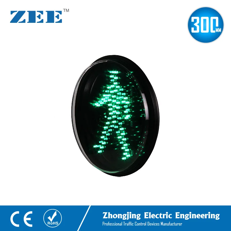 12 inches 300mm Dynamic Green Walk Man LED Traffic Lamp Round LED Traffic Light Replacement Pedestrian Traffic Signals