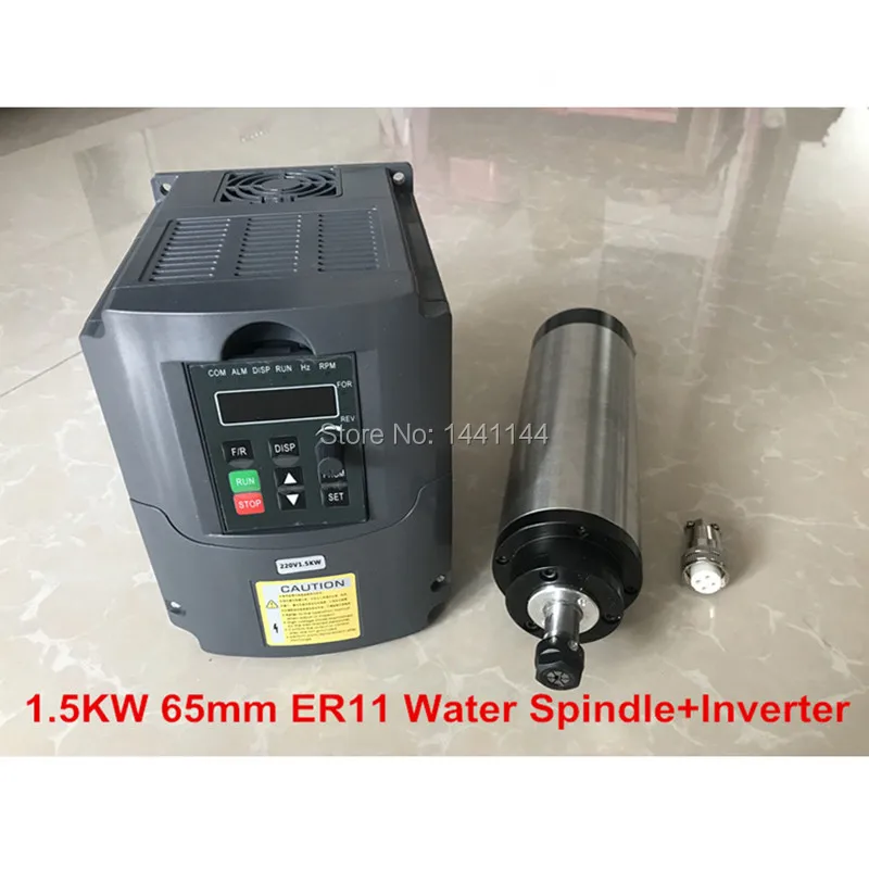 1.5KW CNC Spindle Motor Water Cooled Spindle 65/80mm ER11 Motor + 1.5KW/220V VDF Inverter For Milling Machine Tools