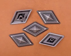Antique Silver Plated Big Rhombus Studs Punk Rivet Studs Conchos Leather Craft Accessories Fit For Belts Shoes Bags DIY Making