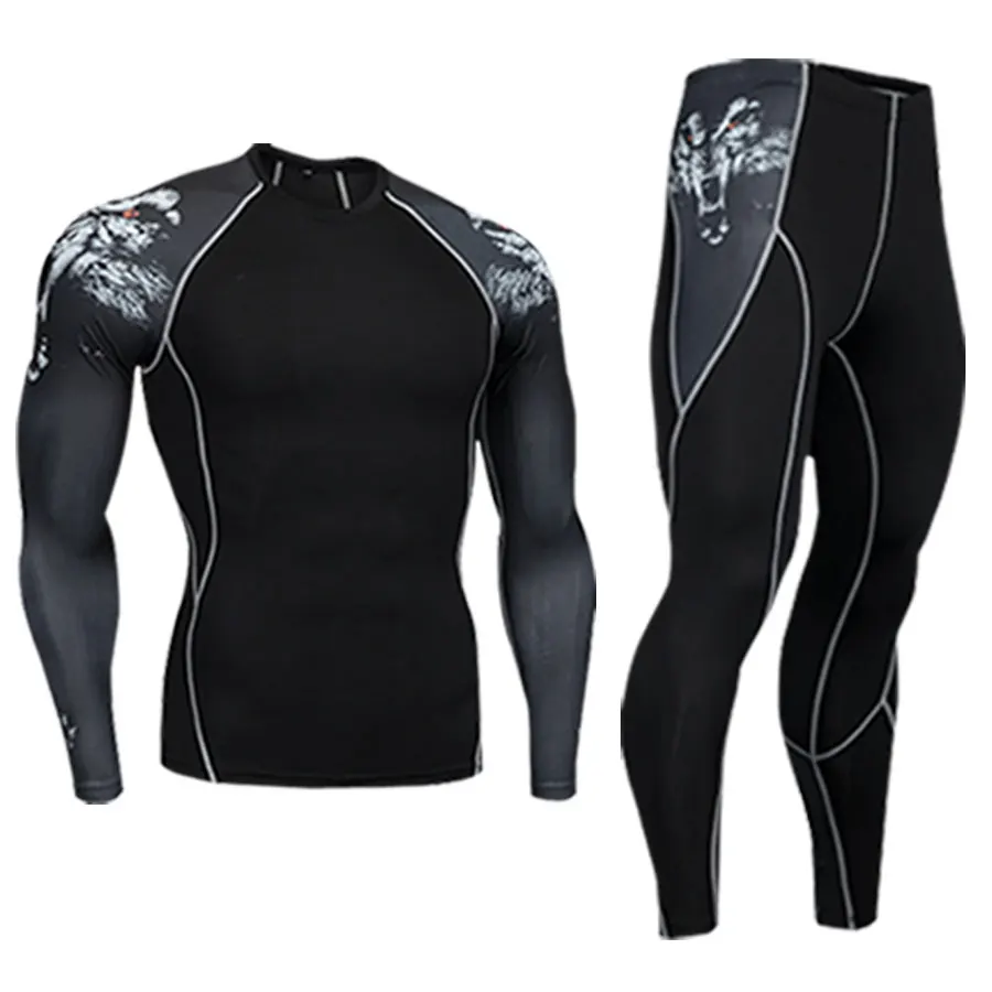 Winter Thermal Underwear Men\'s Suit Compression Tights Warm Base Set Sport Thermal Underwear S M L XL XXL 3XL 4XL Plus size