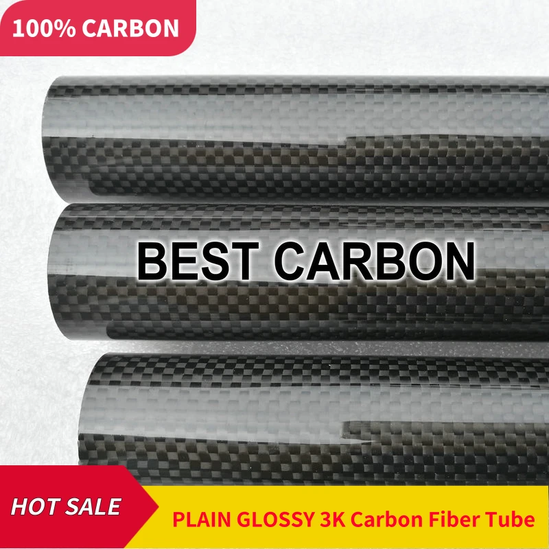 

40mm x 36mm x 1000mm length High quality 3K Carbon Fiber Plain Fabric Wound/Winded/WovenTube