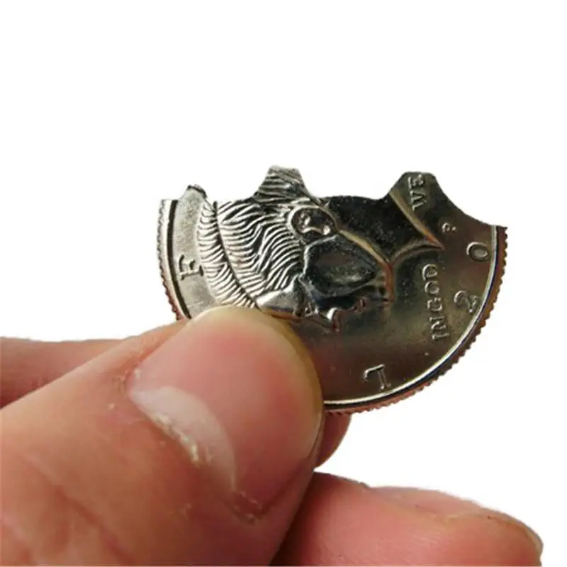 Hot Twee Fold Bite Coin Dollar Magic Close-Up Bite Hersteld Illusion Coin Voor Magic Show Gebeten Coin Coin en Bite Valuta