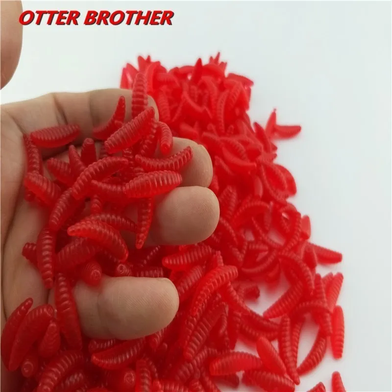 Hot Silicone Bait Maggot Grub Soft Fishing Lure Artificial Bread Smell Worms 2cm 0.3g 20pcs/lot Gear For Winter Glow Accessories