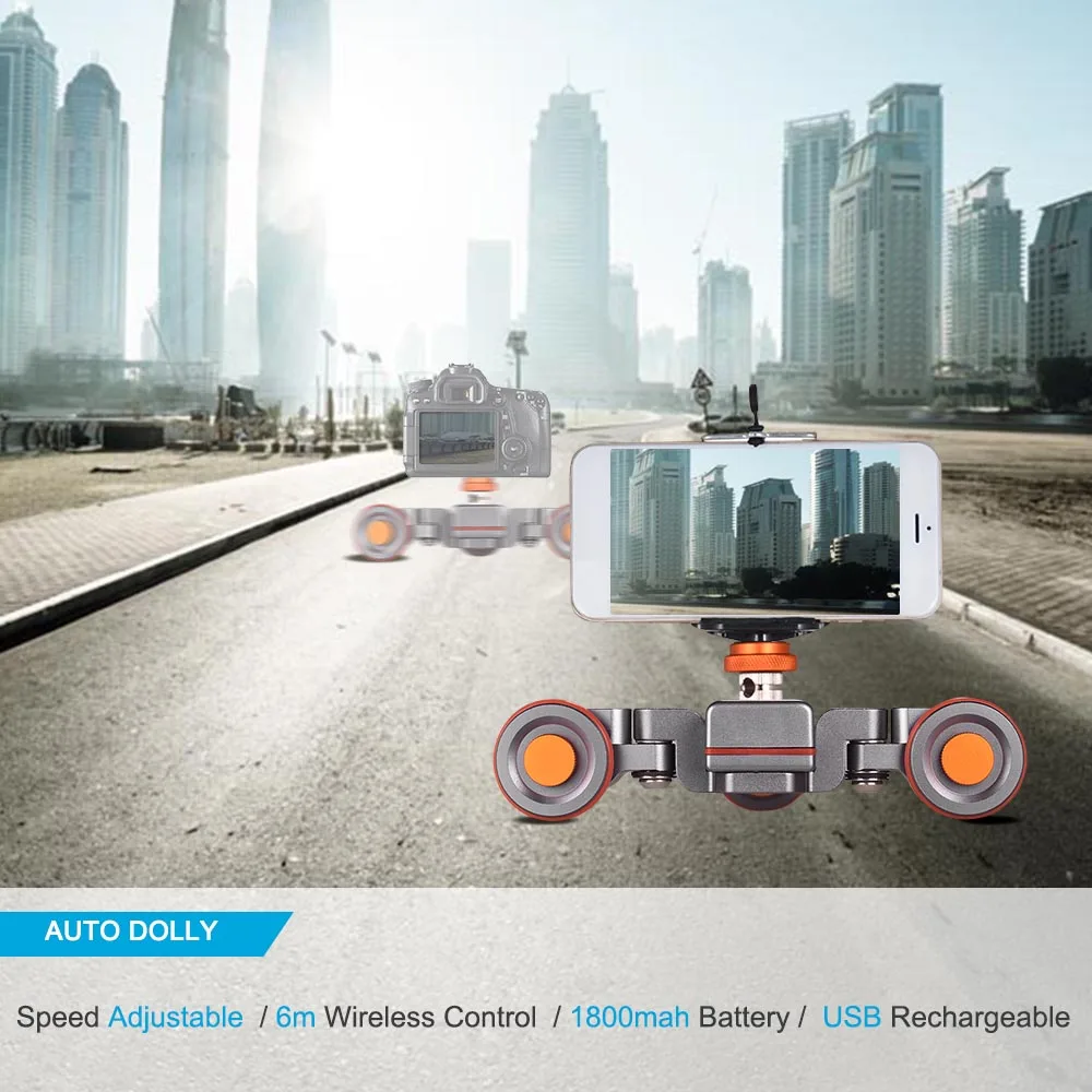 Andoer L4PRO Motorized Camera Video Dolly with Scale Indication Electric Track Slider Wireless Remote Control Mini Slider Skater