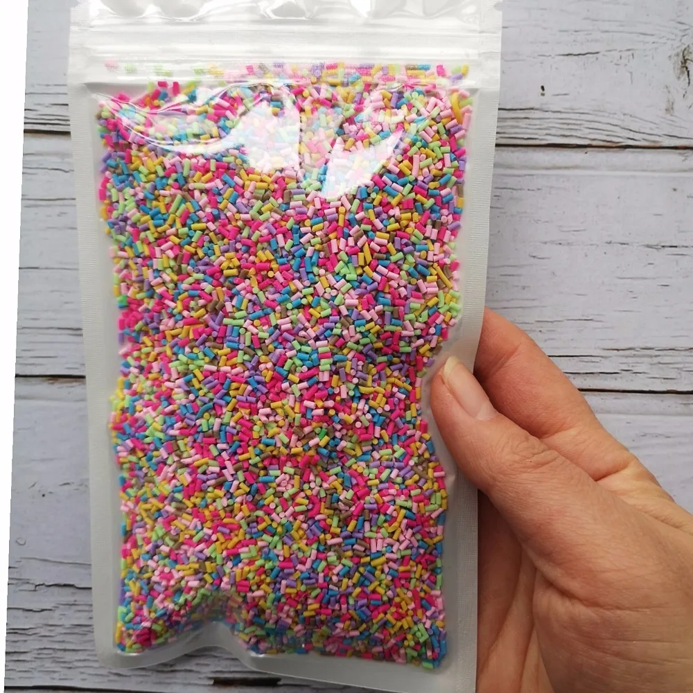 100 g/borsa Slime Filler Clay Sprinkles Filler Toys accessori Candy Fake Cake fette di Dessert decorazione a forma di cuore