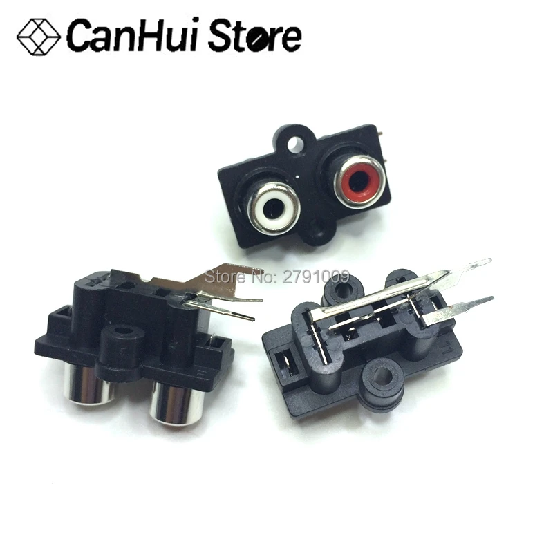 5Pcs 2/4/6 hole RCA Female Stereo audio Jack AV Audio input socket Connector Lotus row Amplifier Interface Signal connection
