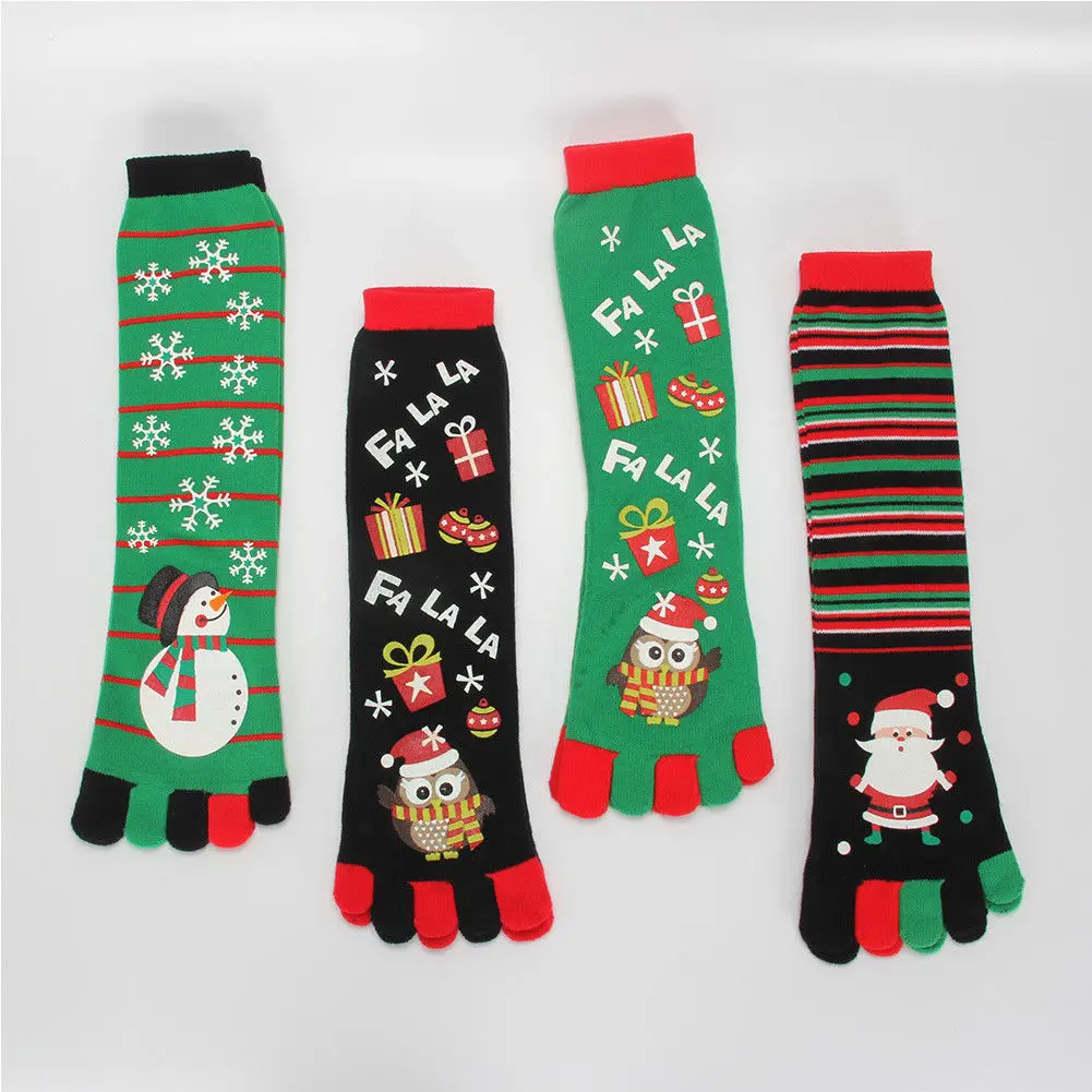 Christmas Women Soft Cotton Blend Lounge Winter Warm Ladies Multi Color Finger Socking Gift Xmas Funny New For 6 Styles