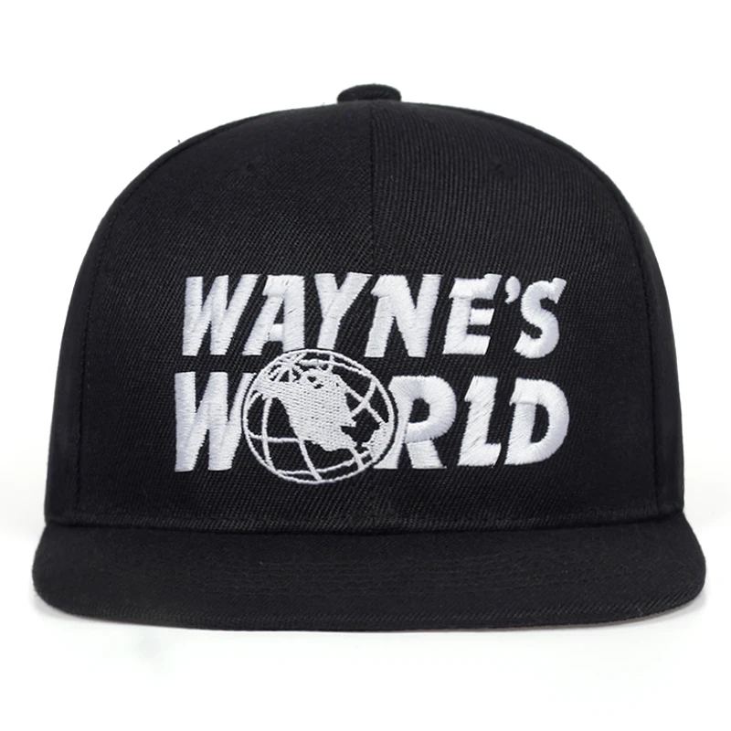 

2019 new WAYNE'S WORLD Black Baseball Cap Fashion Style Embroidery Snapback hat men women hip hop Sport Hats Outdoor sun Caps