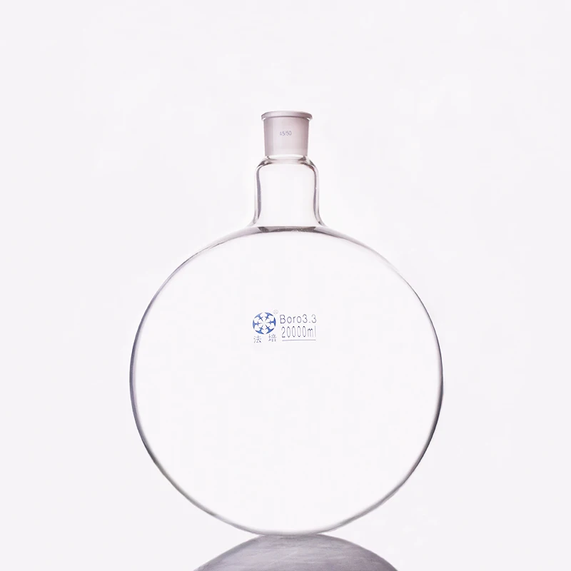 Single standard mouth round-bottomed flask,Capacity 20000ml and joint 45/50,Single neck round flask