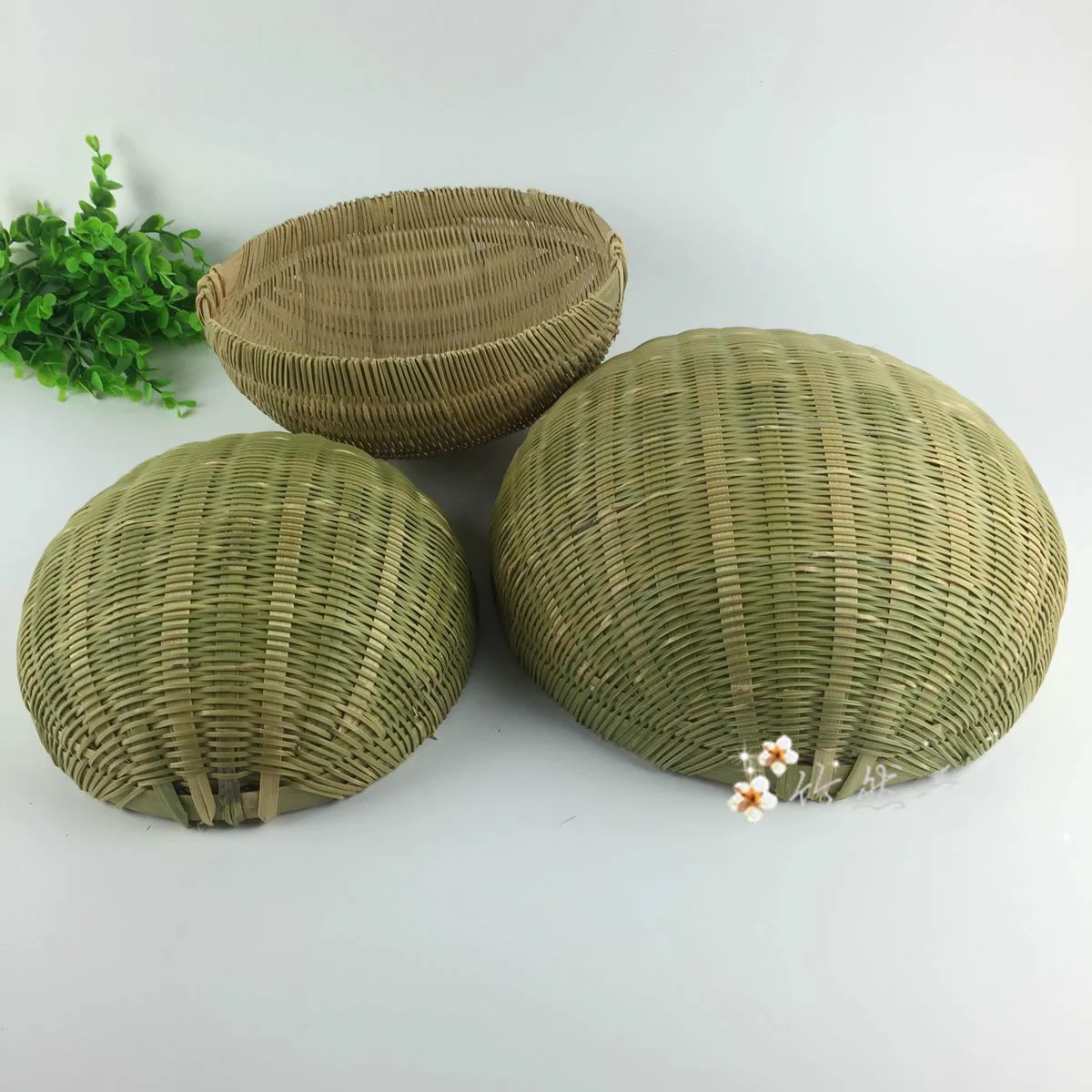 Handmade Bamboo Craft Hand Knitting Wash Rice Artifact Drain Vegetable Basket Vegetable Washing Basket Kitchen Organization