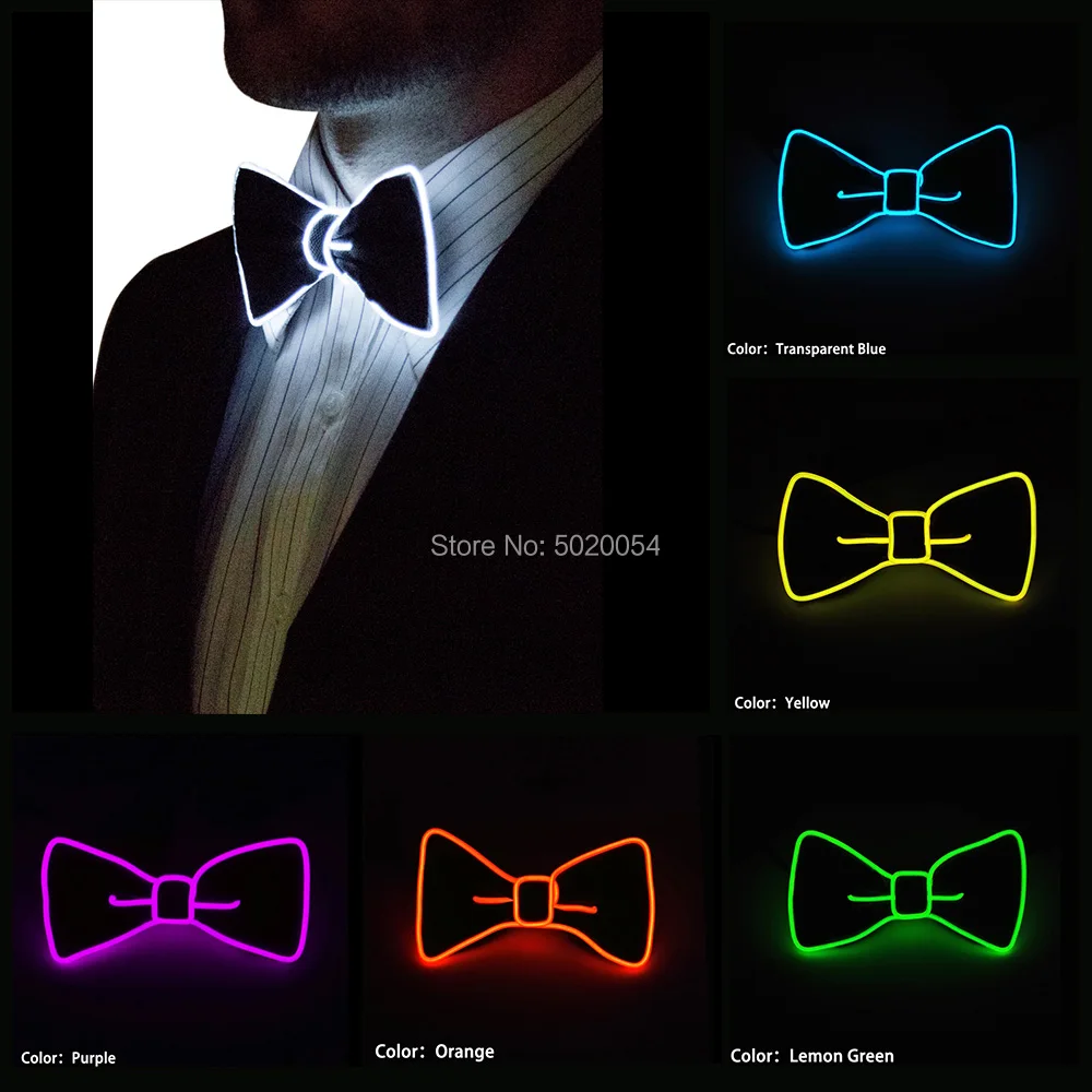 

GZYUCHAO EL Wedding Costume LED Flashing Light Up Bowtie Necktie Mens Boys Bow Tie Novelty Fashion Bow Tie