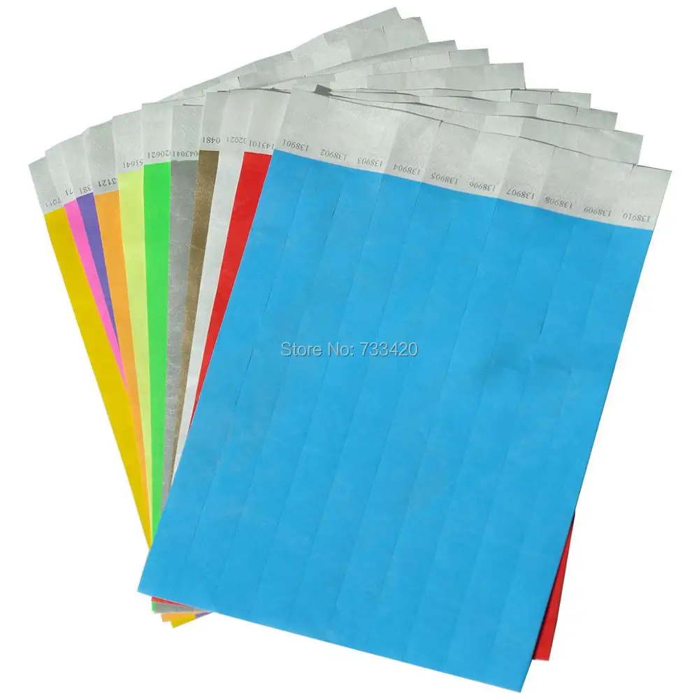 

L LIKED Solid Colors 3/4 inch Tyvek Wristbands Suitable for Parties Events, 500 pieces/Pack