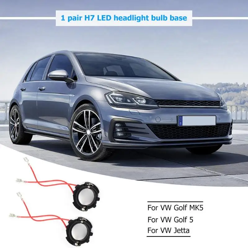 1 Pair H7 LED Headlight Bulb Base Adapters Holders Retainers for Golf 5 MK5 for VW Jetta Automobiles Car Light Base