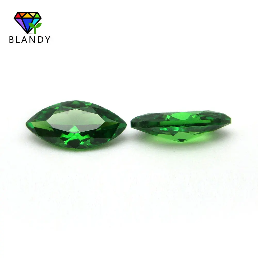 Free Shipping 2*4-8*16mm Marquise Shape Green CZ Stone 5A Quality Synthetic Gems Cubic Zirconia Beads For Jewelry