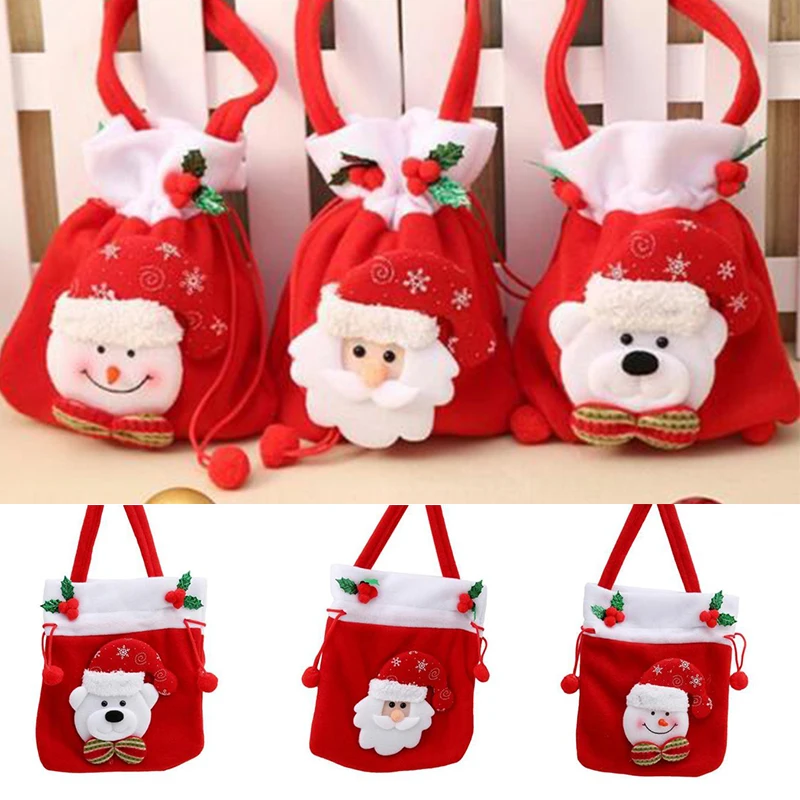 1* Cute Christmas Party Decor Gift Bags Sweet Candy XMAS Stocking Handbag