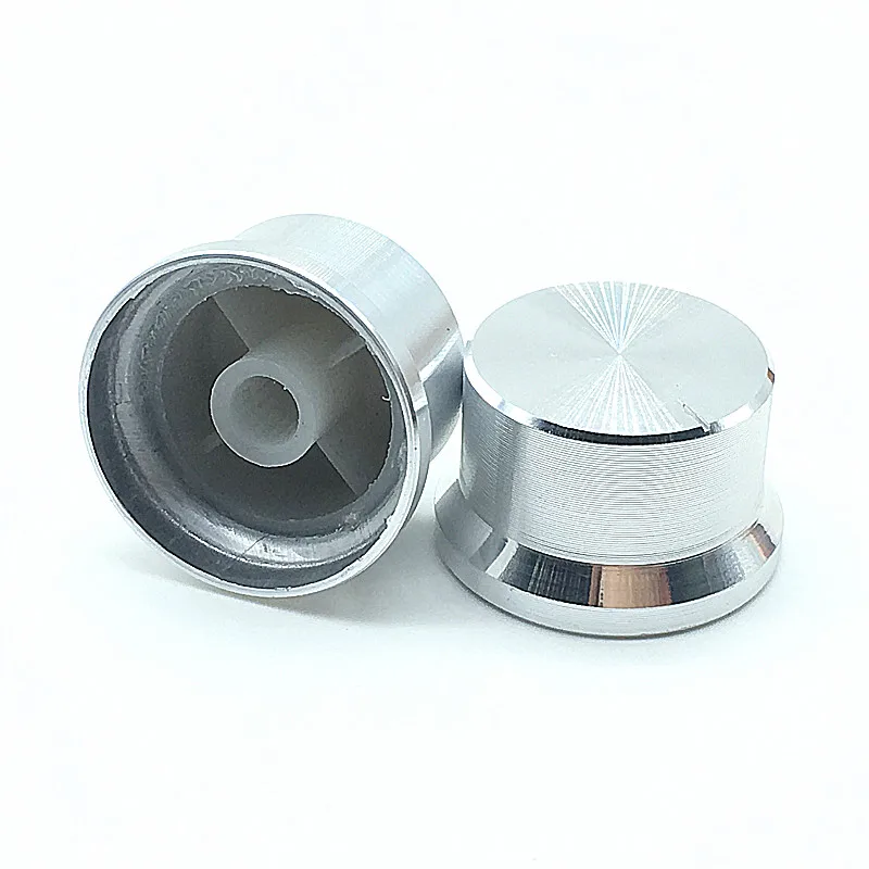 

2pcs/lot Silver Aluminum alloy Potentiometer/Encoder Knobs Switch Caps 30x18MM Plum Shaft