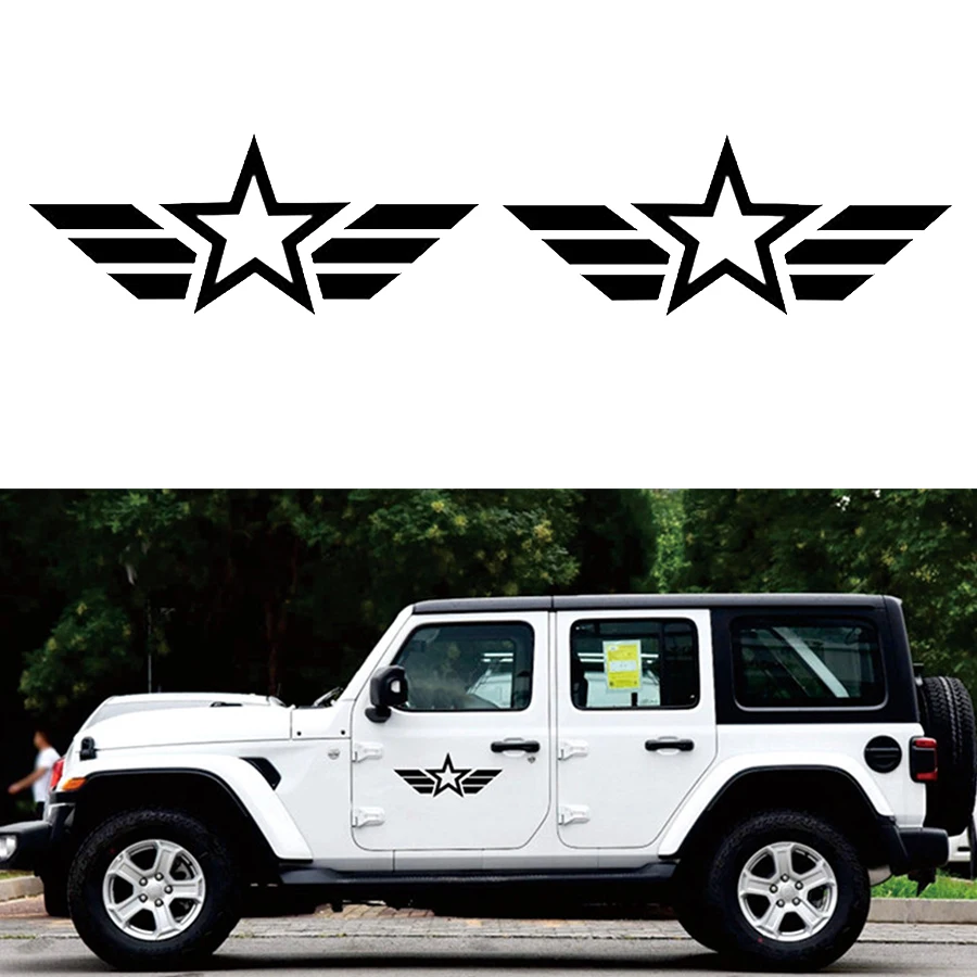

2pcs Body Car Sticker Star Styling Army Vinyl paster for Jeep Cherokee Wrangler Renegade USMC WW2
