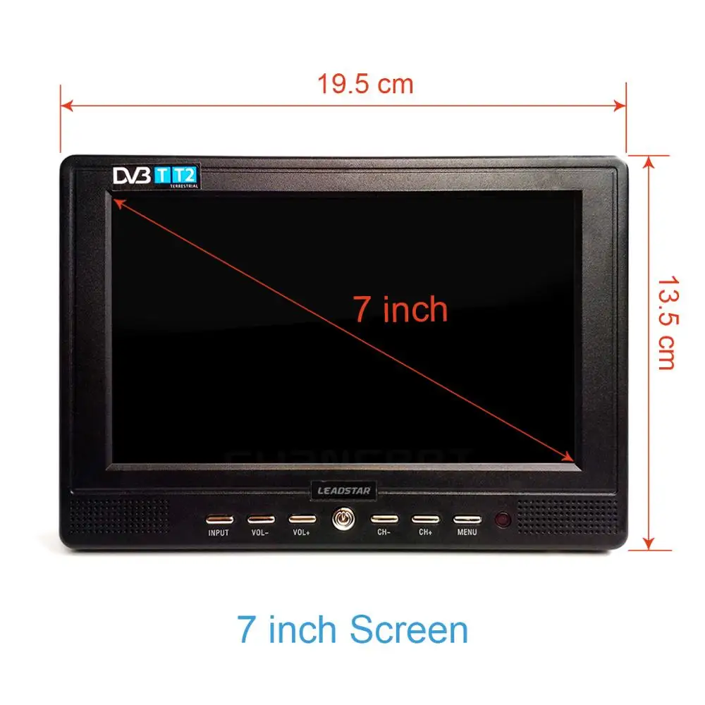 Imagem -05 - Leadstar D768 Polegada Portátil tv Dvb-t2 Atsc Isdb-t Tdt Digital e Analógico Mini Pequeno Carro tv tv Suporte Usb tf H.265 Ac3