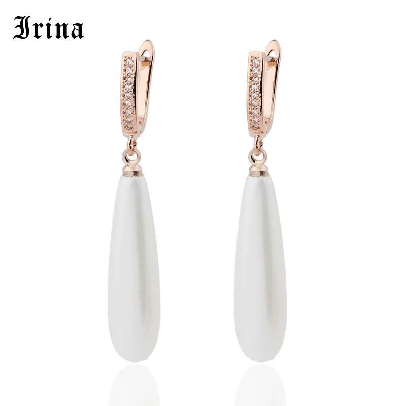 Irina  585 Star The Same Paragraph Fashion Imitation Pearl  Earrings Wholesale Jewelry Earrings Female Long Section Vintage